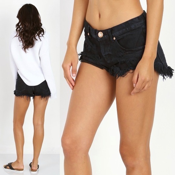 NWT ONE TEASPOON Taylor Swift Low Rise Fray Raw Hem Denim Cutoff Jean Shorts 29 - Picture 8 of 14